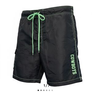 NWOT NFL Team Apparel Men’s Black Dallas Cowboys Hybrid Shorts Swim - Size XL